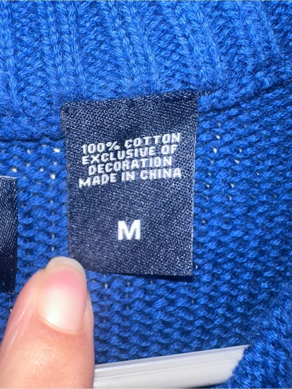 Chaps Men's 1/4 Zip Pullover Sweater Royal Blue Ribbed Knit Size M